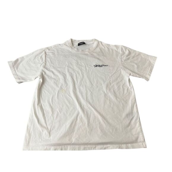 Balenciaga logo embroidered cotton short sleeved T-shirt Size: L
